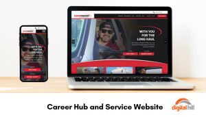 Career Hub and Service Website design on laptop and mobile device.